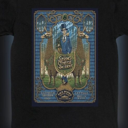 The String Cheese Incident Pines Music Park 2026 Tee Eau Claire WI Concert Lineup Leftover Salmon Lettuce Eggy Dogs in a Pile Shirt