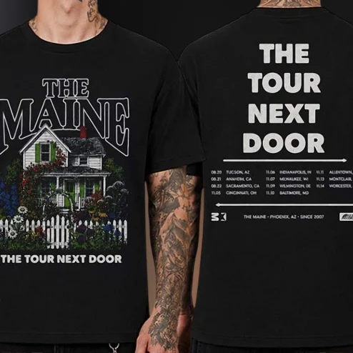 The Tour Next Door Tee, The Maine Band Concert Tour Dates Graphic T-Shirt