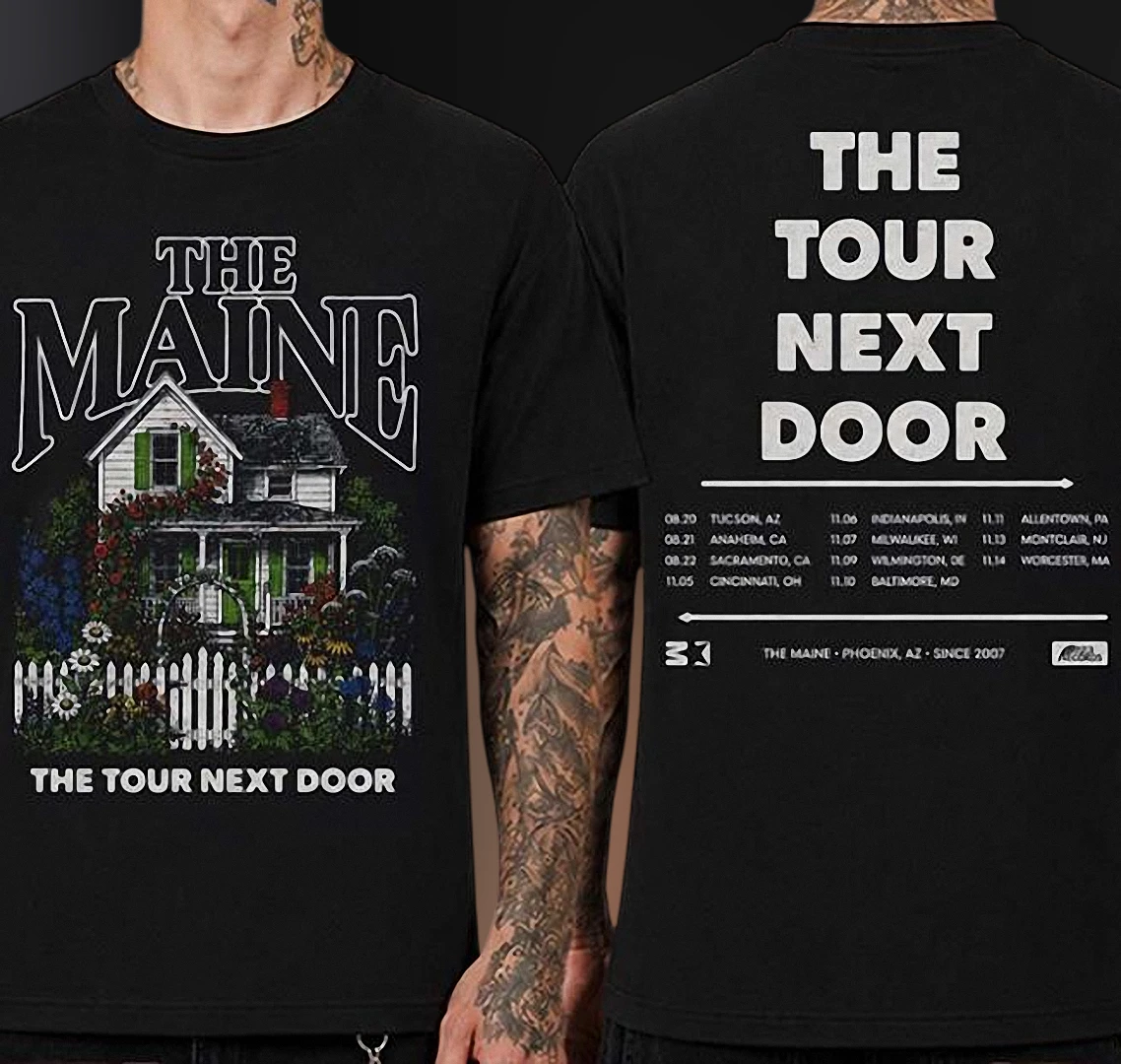 The Tour Next Door Tee, The Maine Band Concert Tour Dates Graphic T-Shirt