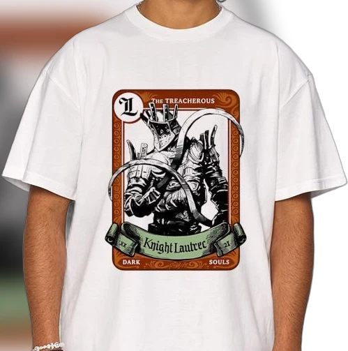 The Treacherous Knight Lautrec Dark Souls Tee, Gothic Fantasy Card Gaming Graphic Shirt Gift