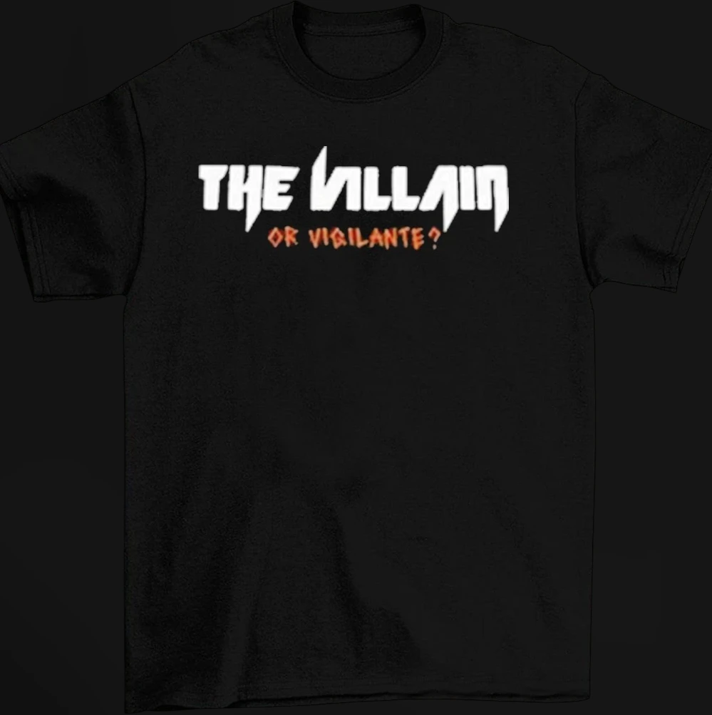 The Villain or Vigilante Tee, Dark Comic Anti-Hero Graphic T-Shirt for Men and Women
