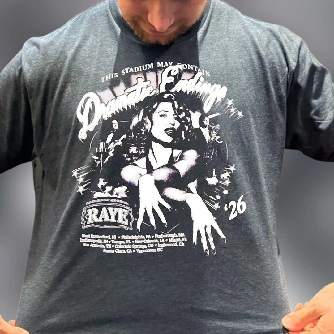 This Stadium May Contain Dramatic Endings Raye '26 Tee, Vintage Music Tour Concert Graphic Shirt