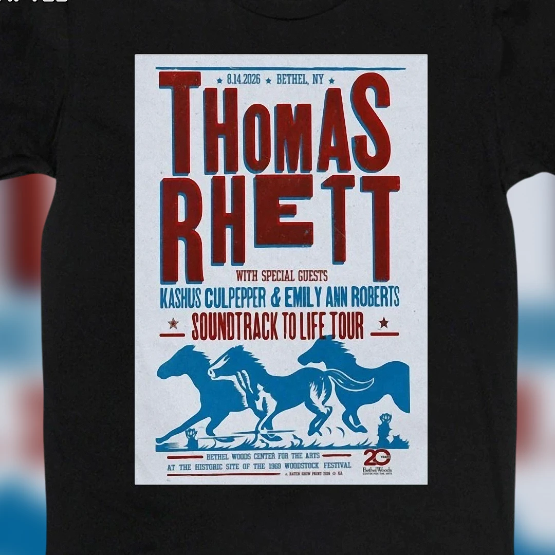 Thomas Rhett Soundtrack To Life Tour Bethel Woods 2026 Concert Tee, Bethel NY Country Music Souvenir Shirt
