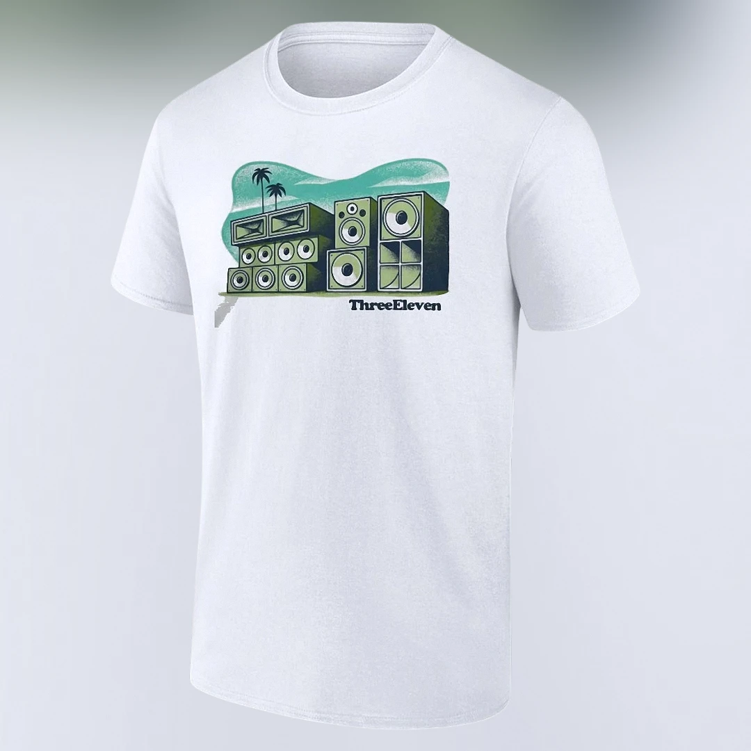 ThreeEleven Tee Vintage Sound System Graphic T-Shirt Retro Reggae Music Speaker Fan Merch Tee