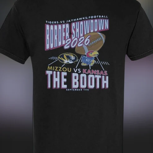 Tigers vs Jayhawks Football Border Showdown 2026 Mizzou vs Kansas The Booth Tee