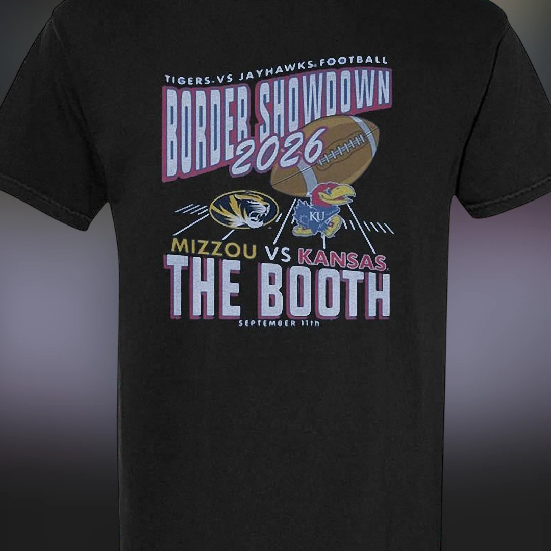 Tigers vs Jayhawks Football Border Showdown 2026 Mizzou vs Kansas The Booth Tee