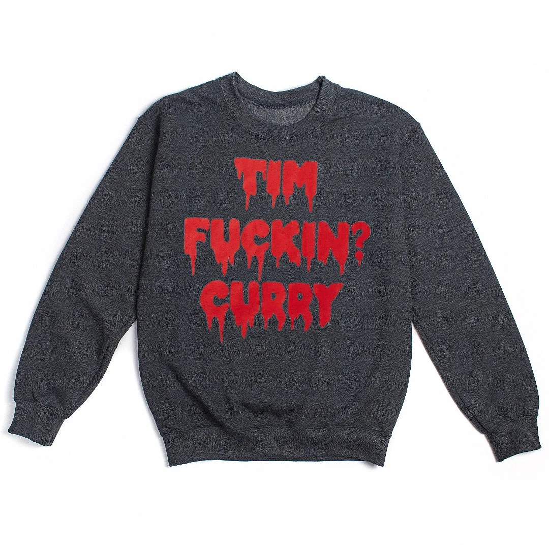 Tim Fuckin Curry Sweatshirt, Cult Classic Horror Movie Fan Graphic Crewneck Sweater