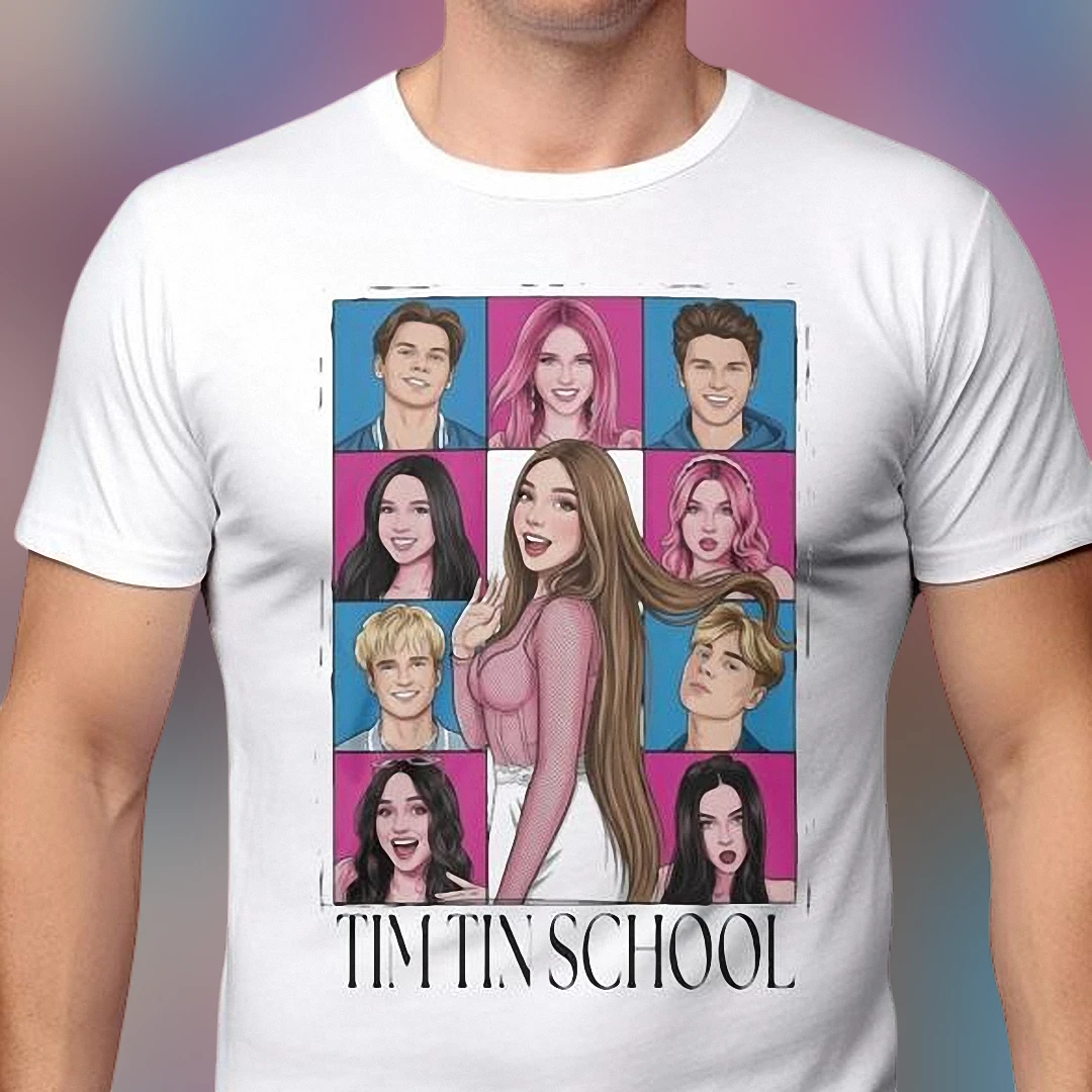 Tim Tin School Graphic Tee, Web Series Cast Portrait Fan T-Shirt, Unisex Casual Apparel Gift