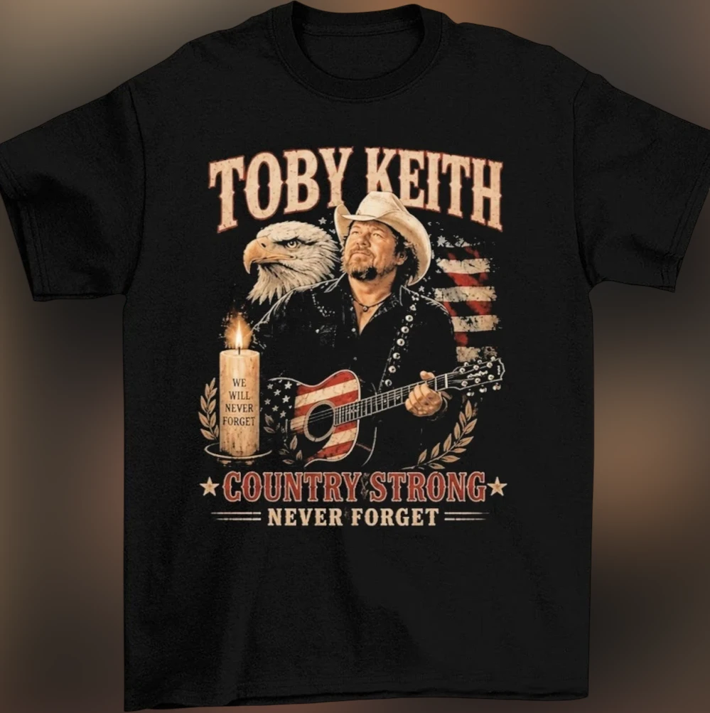 Toby Keith Country Strong Memorial Tee, We Will Never Forget Patriotic Country Music Graphic T-Shirt