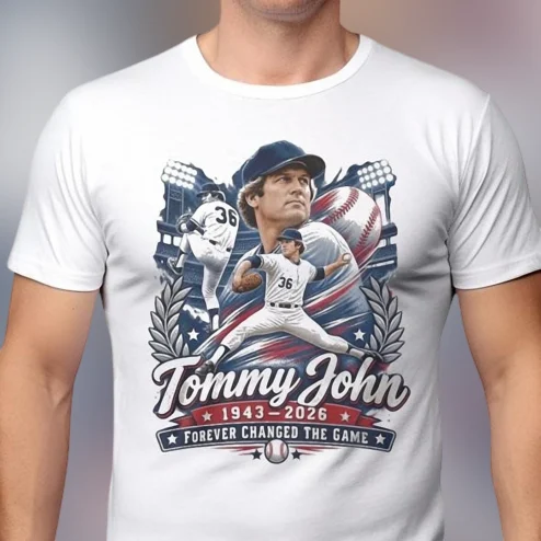 Tommy John 1943-2026 Forever Changed The Game Tee Vintage Baseball Pitching Legend Memorial Tribute Shirt