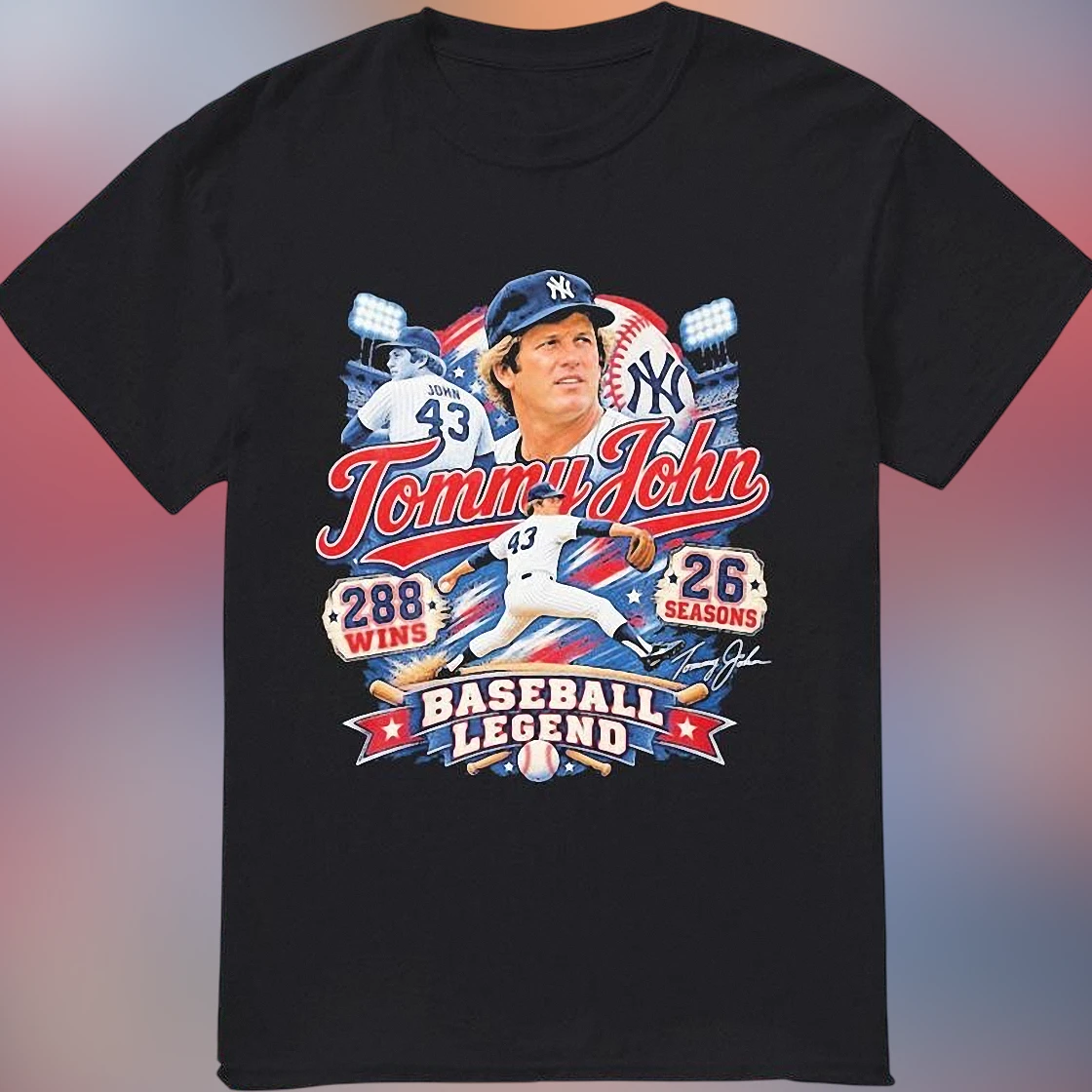 Tommy John Wins 26 Seasons Baseball Legend Tee, Vintage MLB Player Graphic T-Shirt Gift for Fans