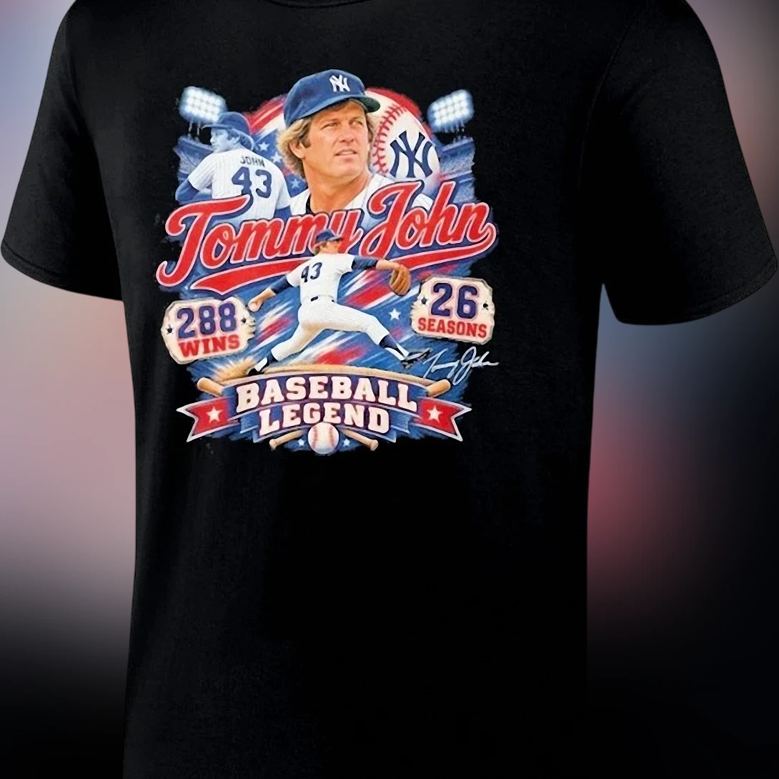 Tommy John Wins 26 Seasons Baseball Legend Tee Vintage MLB Tribute Graphic T-Shirt