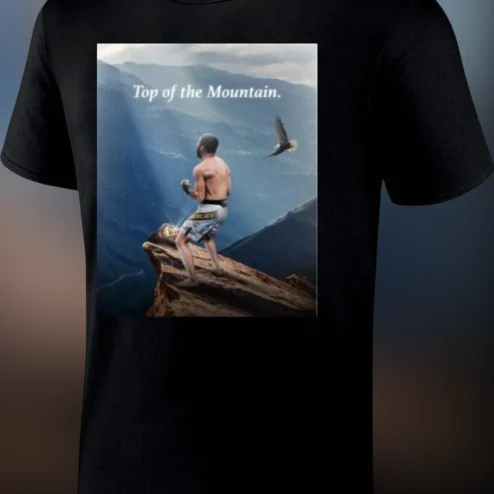 Top of the Mountain Conor McGregor Tee Inspirational MMA Fighter Graphic Shirt for Combat Sports Fans