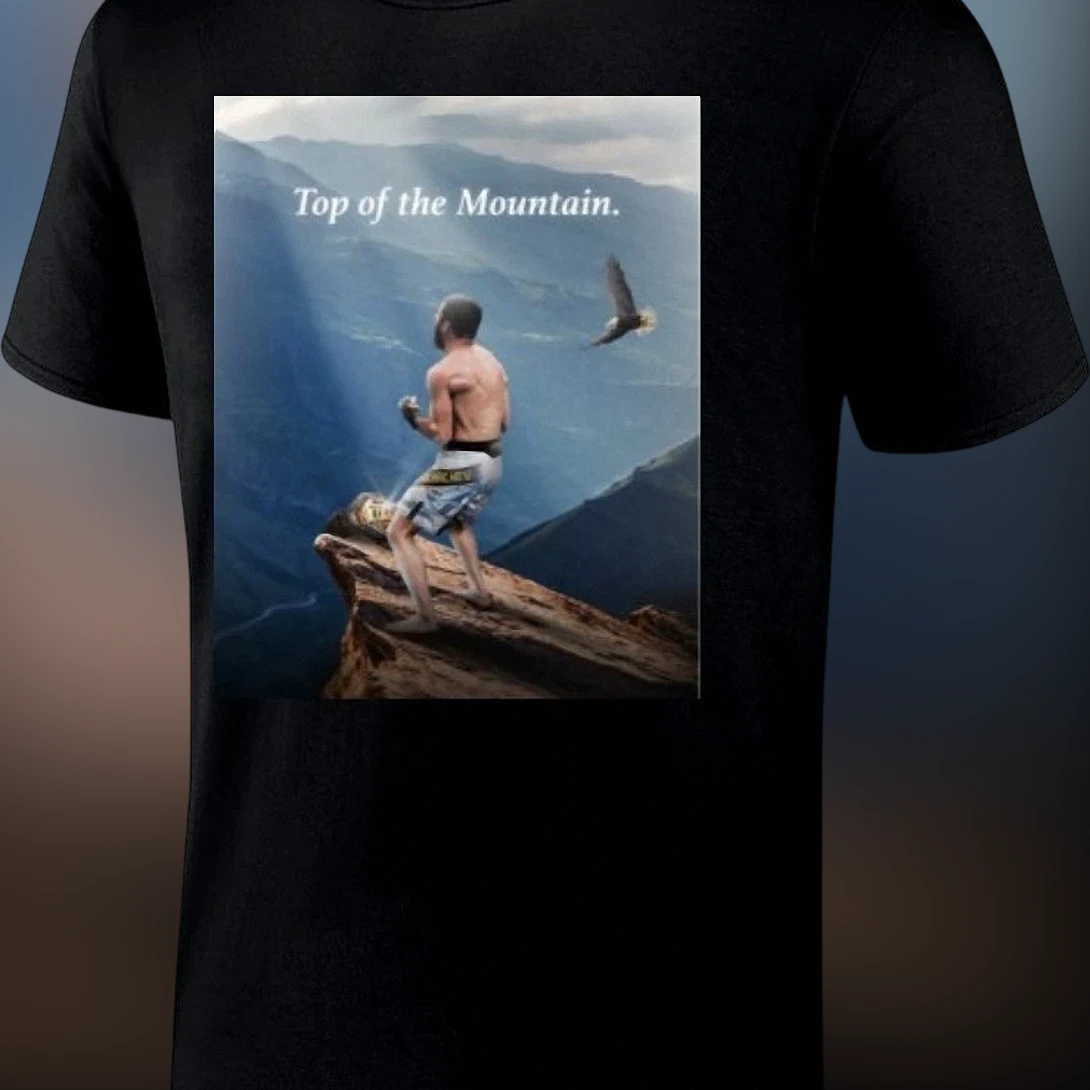 Top of the Mountain Conor McGregor Tee Inspirational MMA Fighter Graphic Shirt for Combat Sports Fans