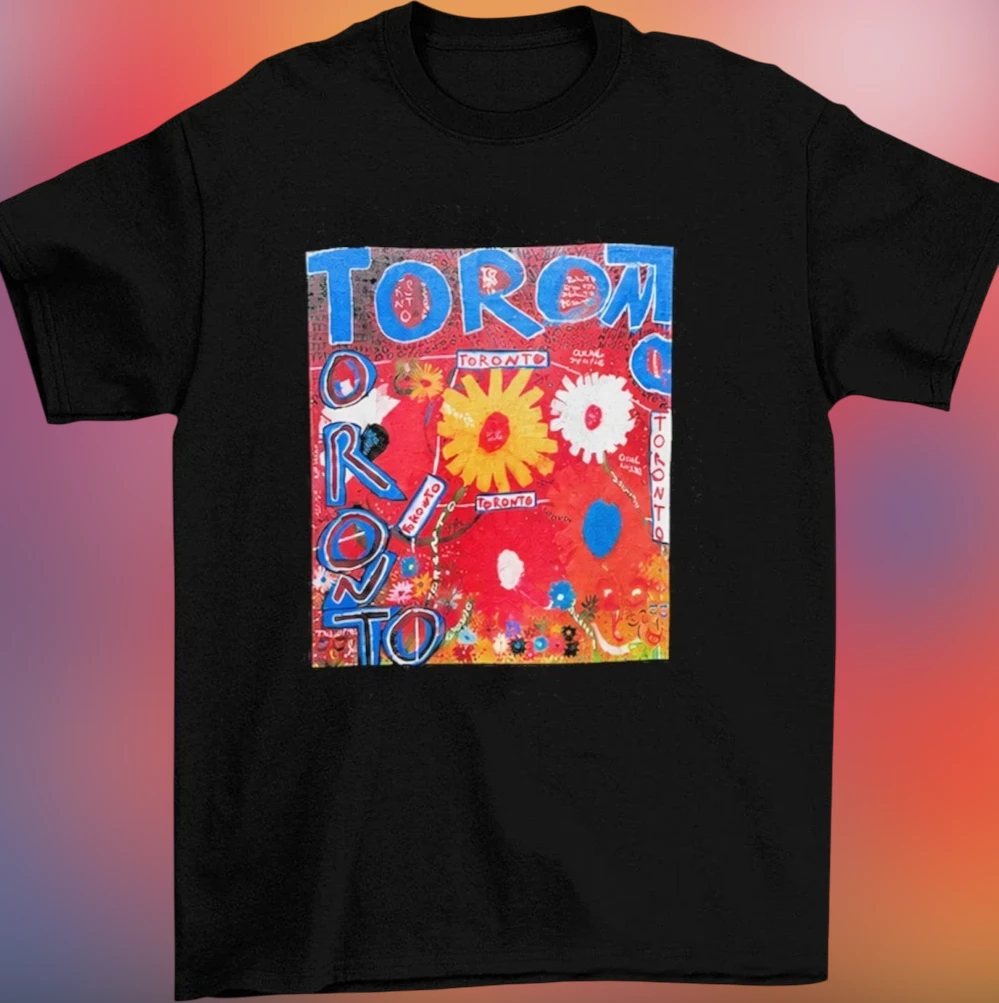 Toronto Floral Abstract Art Graphic Tee, Colorful City Streetwear T-Shirt