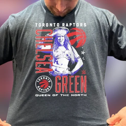 Toronto Raptors Chelsea Green Queen of the North Tee, Wrestling Basketball Graphic T-Shirt
