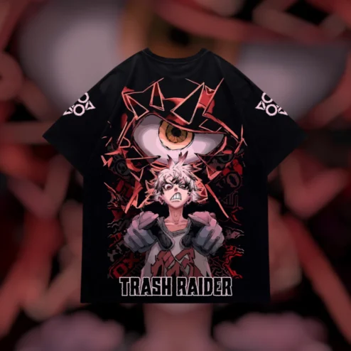 Trash Raider Dark Anime Graphic Tee Edgy Grunge Streetwear T-Shirt