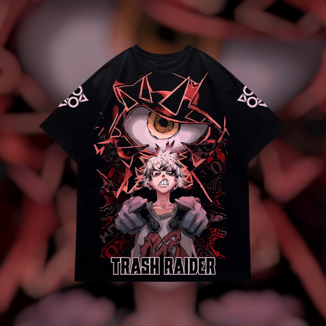 Trash Raider Dark Anime Graphic Tee Edgy Grunge Streetwear T-Shirt