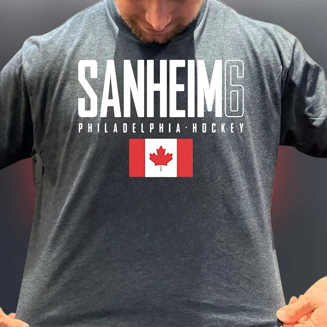 Travis Sanheim 6 Philadelphia Hockey Tee, Canadian Flag Fan Sports T-Shirt