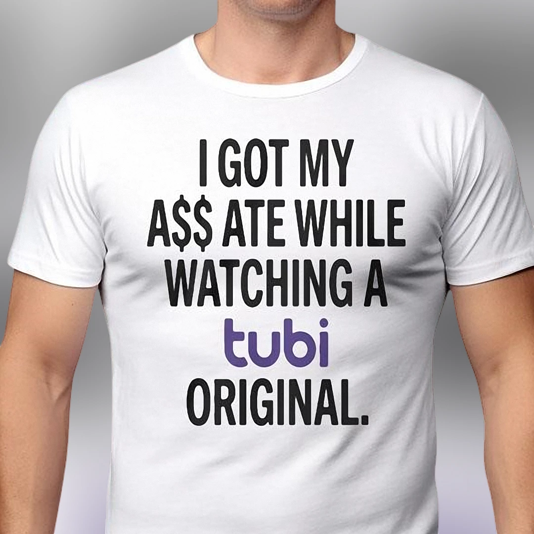 Tubi Original Adult Humor Tee, Funny Streaming Pop Culture Sarcastic Meme Graphic T-Shirt