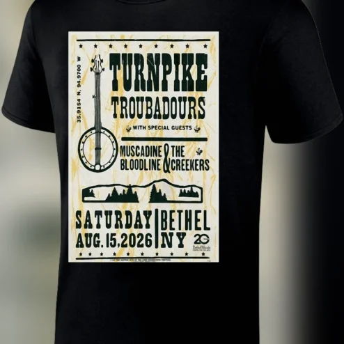 Turnpike Troubadours Bethel NY Aug 15 2026 Concert Tee, Muscadine Bloodline Country Music Tour Poster Shirt