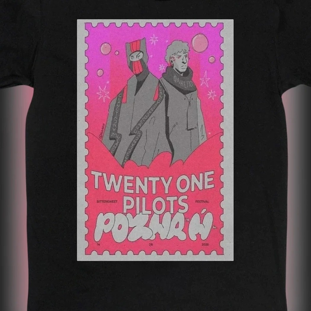 Twenty One Pilots Poznań Concert Graphic Tee, Indie Rock Band Tour Souvenir T-Shirt for Music Fans