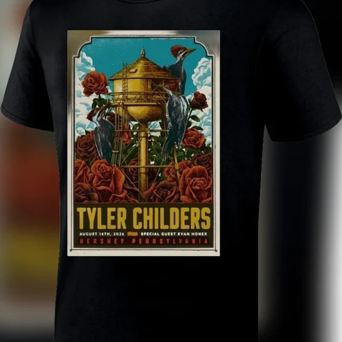 Tyler Childers August 14 2026 Hershey PA Concert Tee, Evan Honer Tour Poster Graphic Shirt