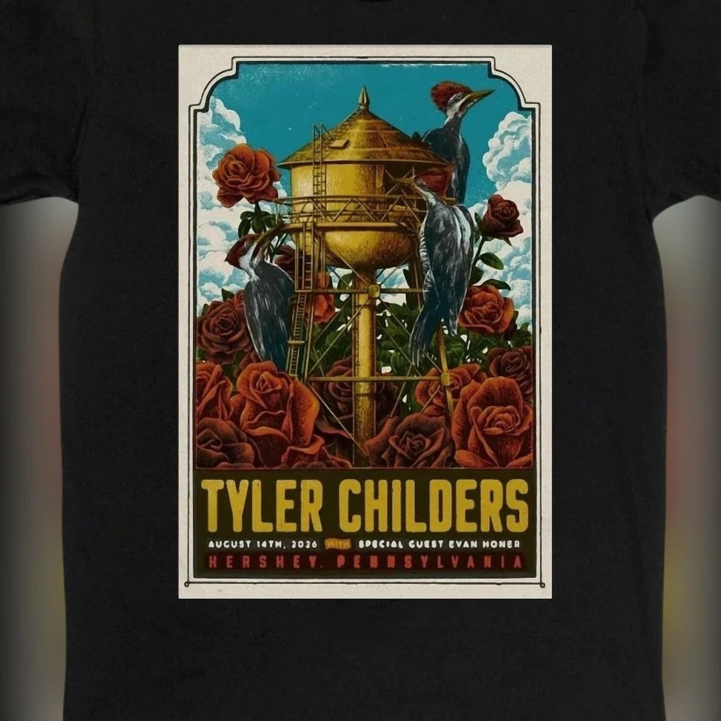 Tyler Childers August 14 2026 Hershey PA Concert Tee, Evan Honer Tour Poster Graphic Shirt
