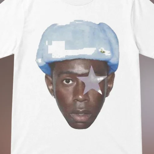 Tyler The Creator Graphic Tee, Retro Ushanka Star Hip Hop Rapper T-Shirt, Alt Streetwear Music Merch for Fans