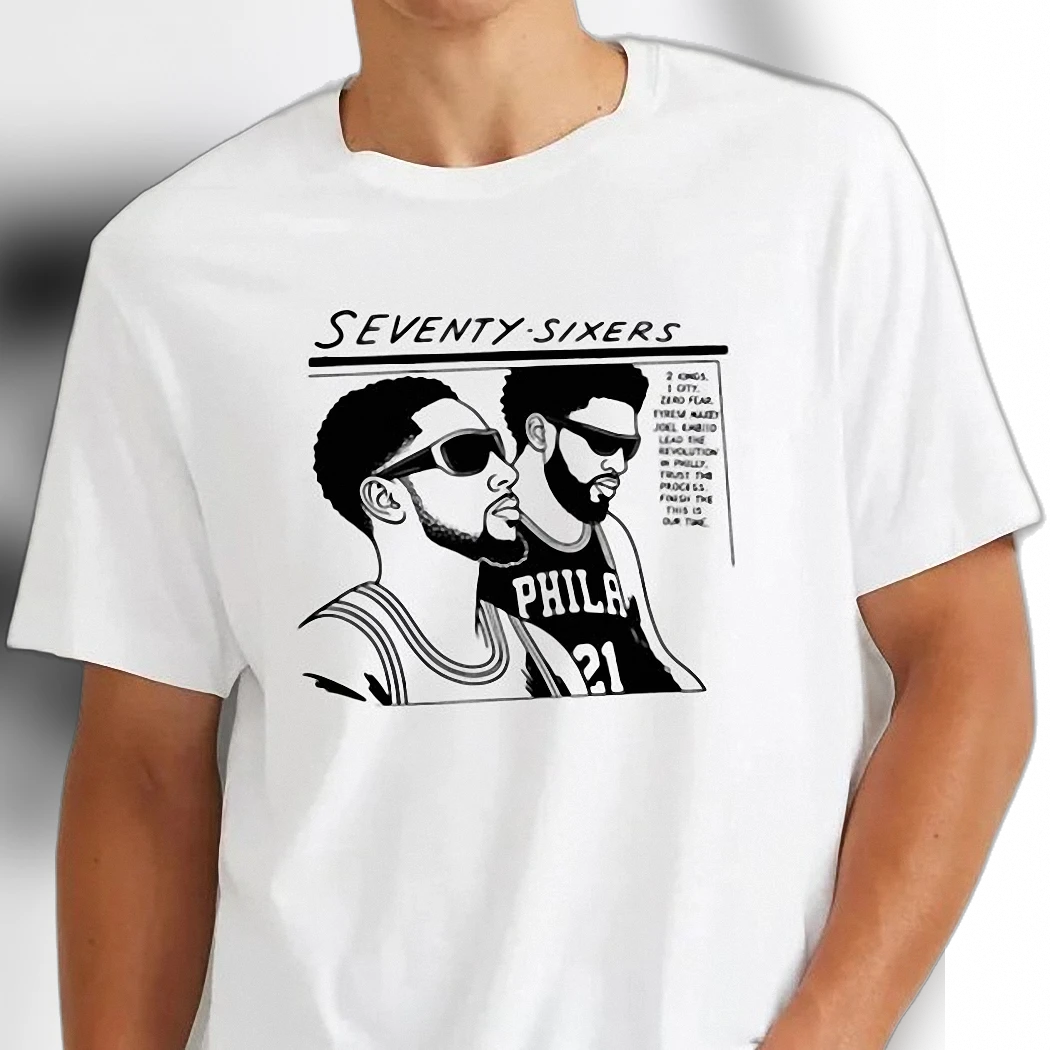 Tyrese Maxey Joel Embiid 76ers 2 Kings 1 City Zero Fear Basketball Tee