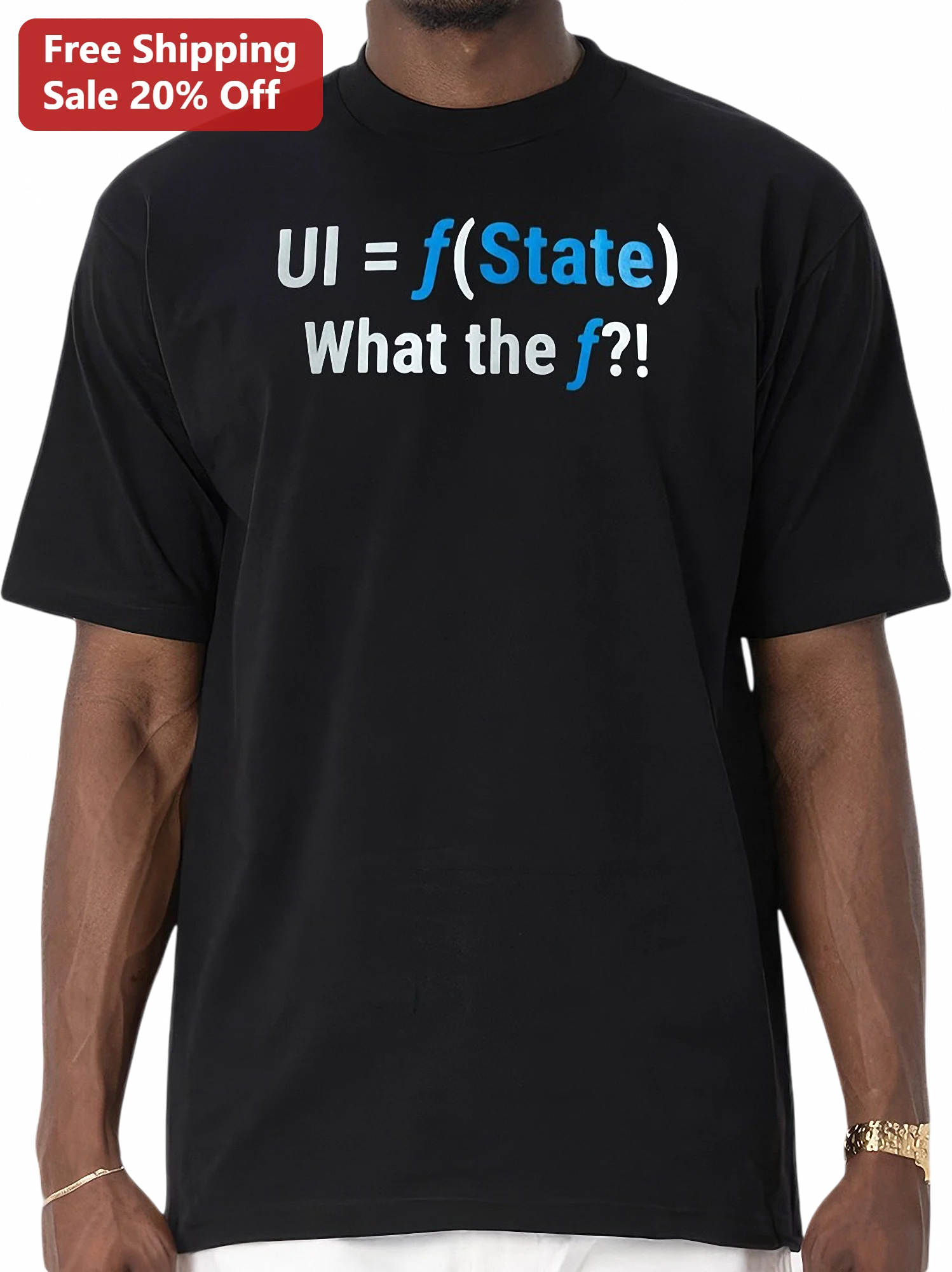 UI f(State) What the f?! Tee Funny Coding Gift for React Developers Software Engineers
