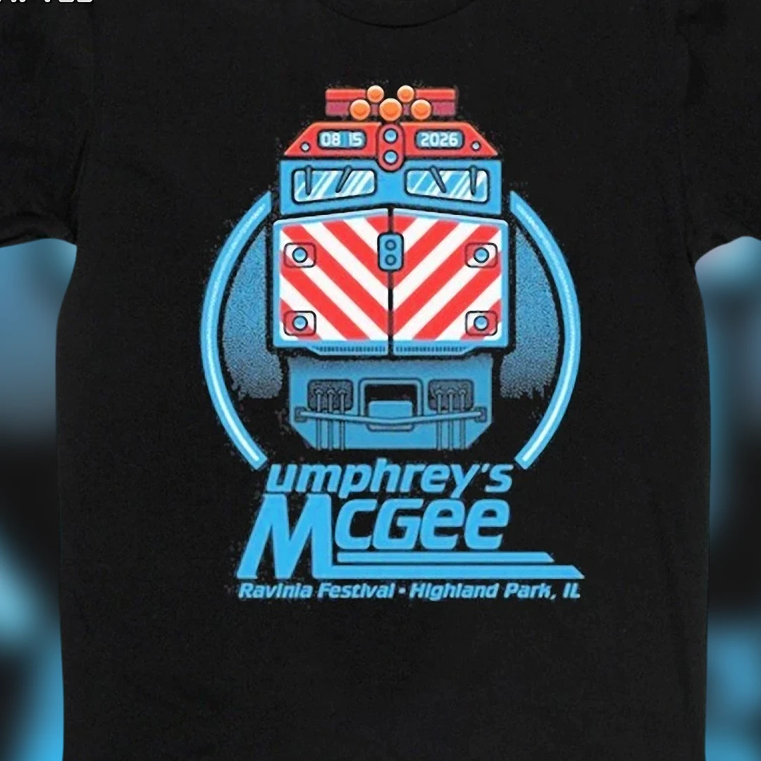Umphrey's McGee Ravinia Festival Highland Park IL 2026 Concert Tee, Train Graphic Band Souvenir Shirt