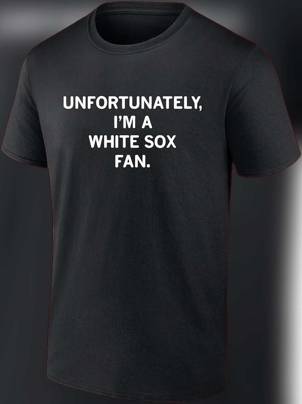 Unfortunately I'm A White Sox Fan Tee, Funny Chicago Baseball Sarcastic Fan Humor Graphic Shirt