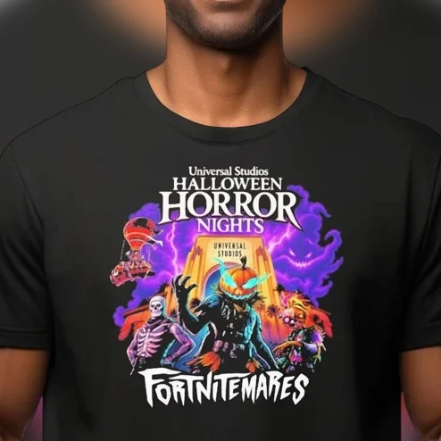 Universal Studios Halloween Horror Nights Fortnitemares Graphic Tee, Gamer Halloween Horror Fan Shirt