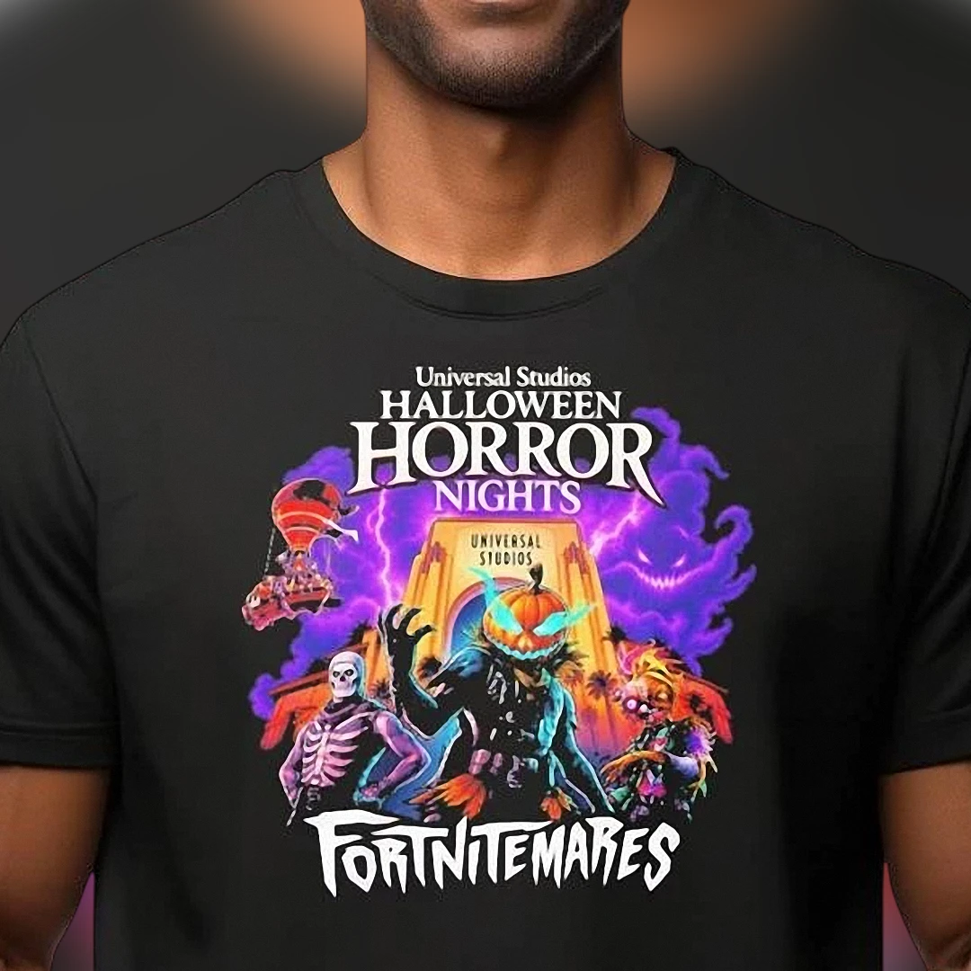 Universal Studios Halloween Horror Nights Fortnitemares Graphic Tee, Gamer Halloween Horror Fan Shirt
