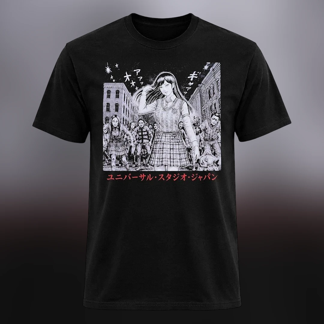 Universal Studios Japan Zombie Manga Horror Tee, Japanese Streetwear Graphic T-Shirt for Anime Fans