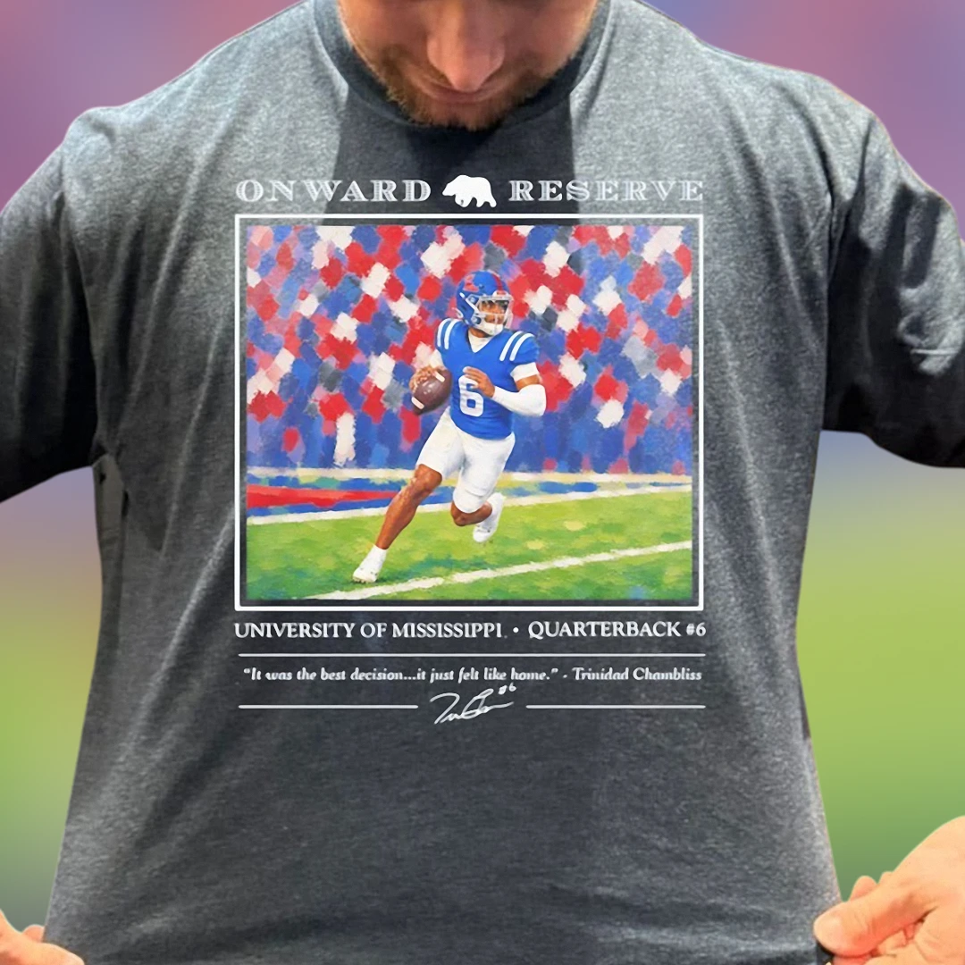 University of Mississippi Quarterback #6 Trinidad Chambliss Tee, Ole Miss Football Graphic Shirt