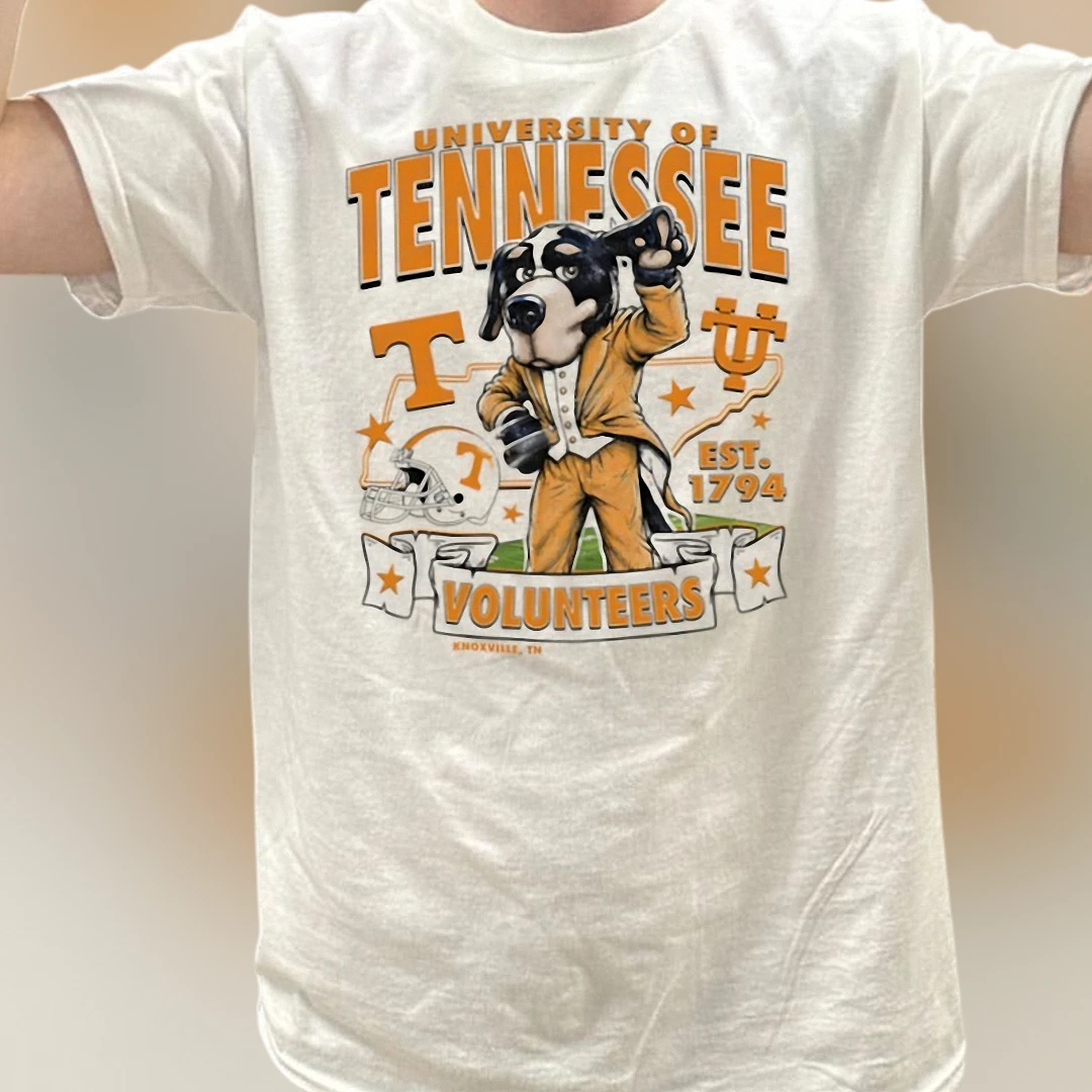 University of Tennessee Volunteers Smokey Mascot Tee, Knoxville TN Vintage College Football Fan Shirt