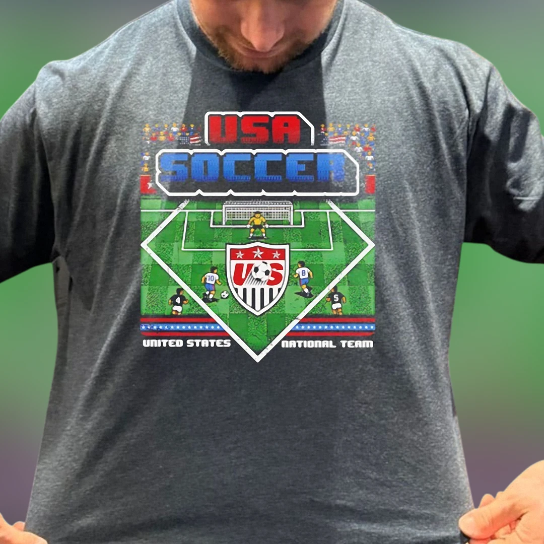 USA Soccer United States National Team Tee Retro 8-Bit Pixel Game USMNT Shirt