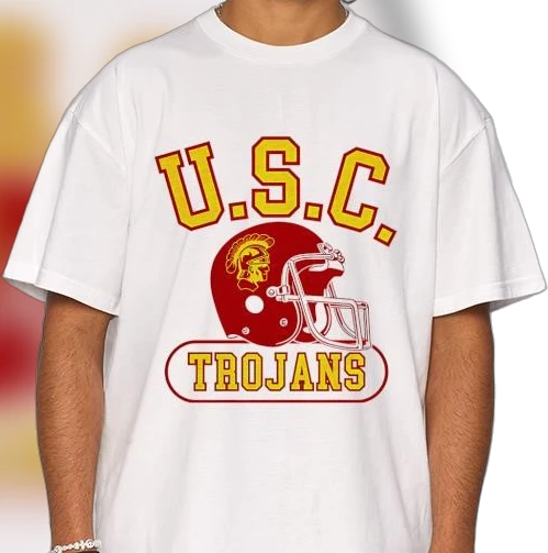 USC Trojans Tee Vintage College Football Helmet Graphic Game Day Shirt for Fans and Alumni