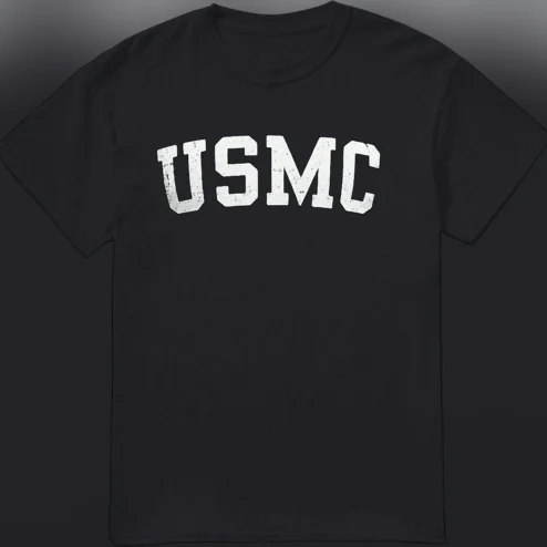 USMC Tee Vintage Distressed Arched Marine Corps Pride T-Shirt Military Veteran Gift