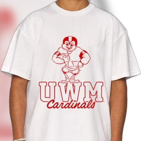 UWM Cardinals Retro Football Mascot Tee Vintage College Sports Graphic T-Shirt for Game Day