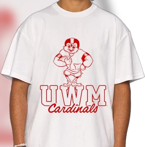 UWM Cardinals Retro Football Mascot Tee Vintage College Sports Graphic T-Shirt for Game Day