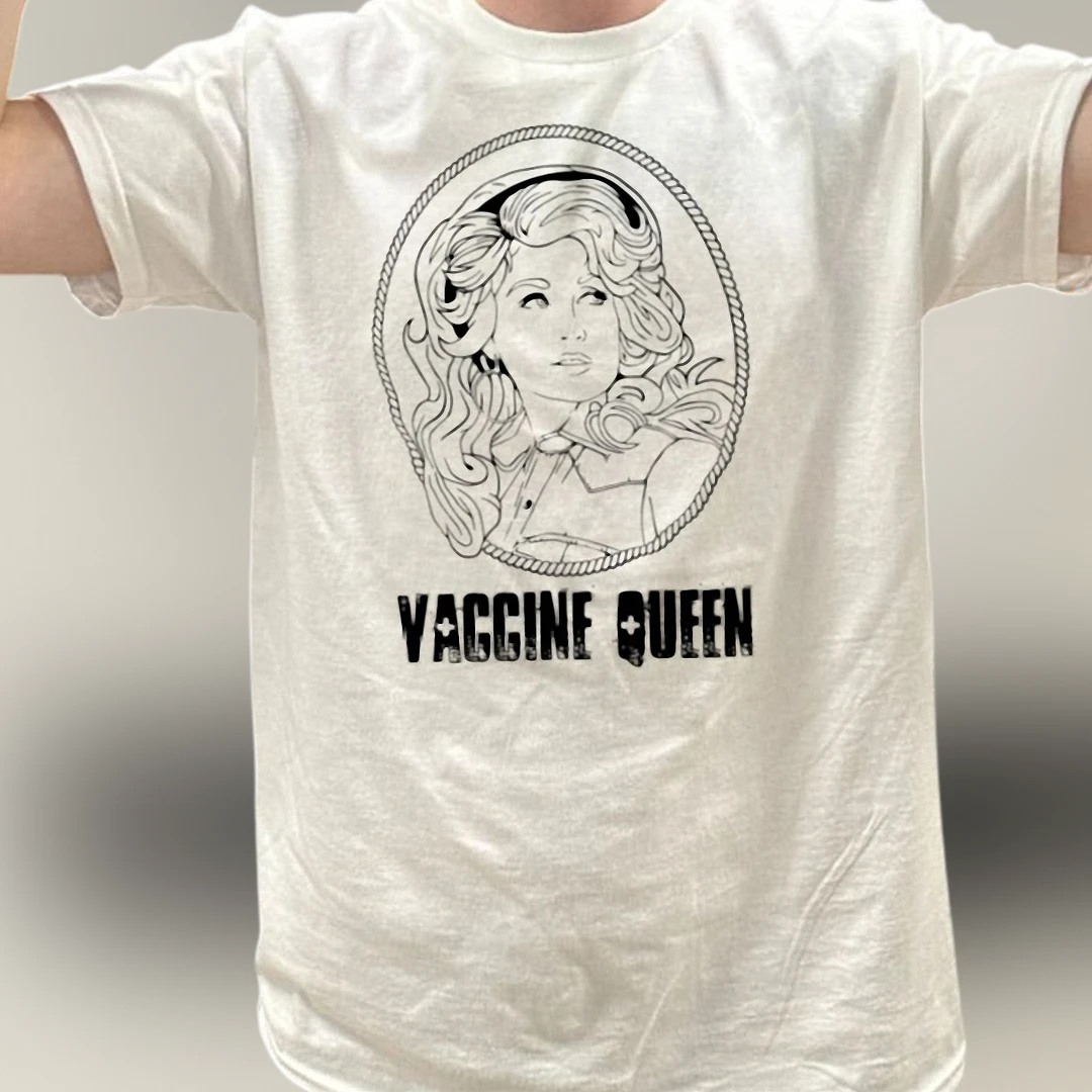 Vaccine Queen Dolly Parton Graphic Tee, Vintage Country Music Fan T-Shirt