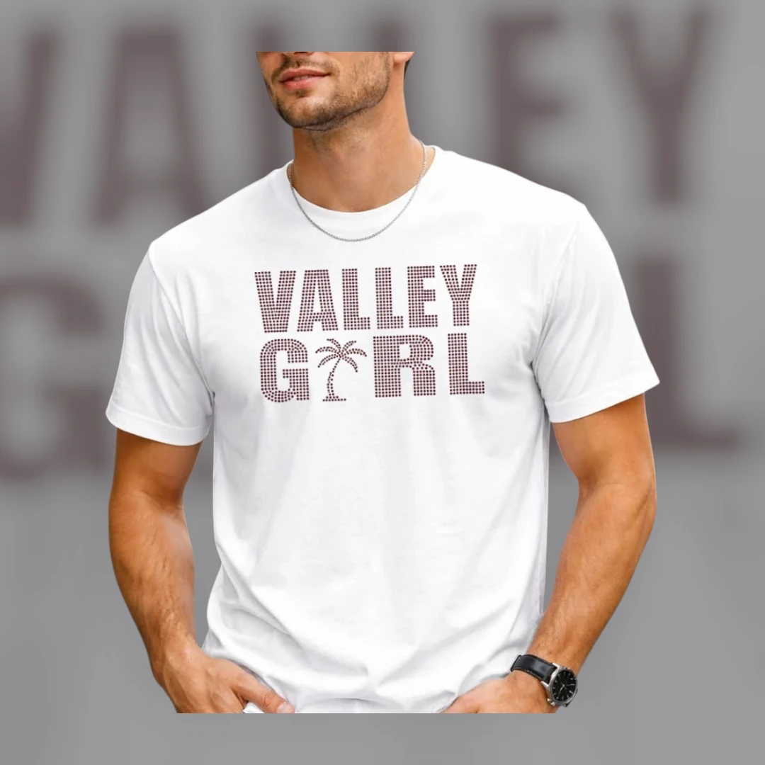Valley Girl Palm Tree Graphic Tee Retro 80s Throwback California Cool Shirt