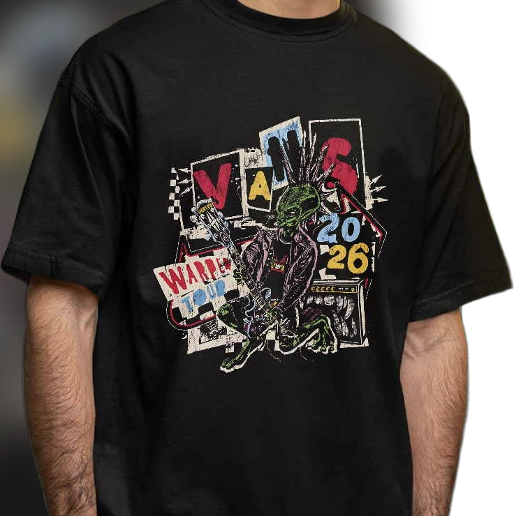 Vans Warped Tour 2026 Punk Alien Tee, Vintage Pop-Punk Music Festival Concert Shirt, Retro Emo Alt Rock Outfit for Fans
