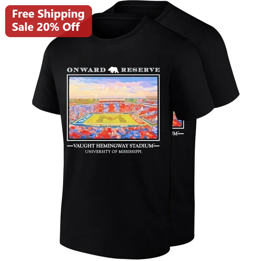 Vaught Hemingway Stadium University of Mississippi Tee Ole Miss Football Fan Gift