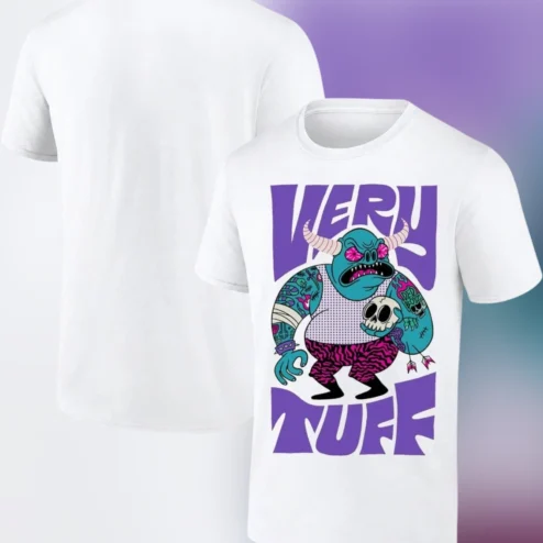 Very Tuff Tattoo Monster Graphic Tee, Edgy Streetwear Punk Character Art Shirt
