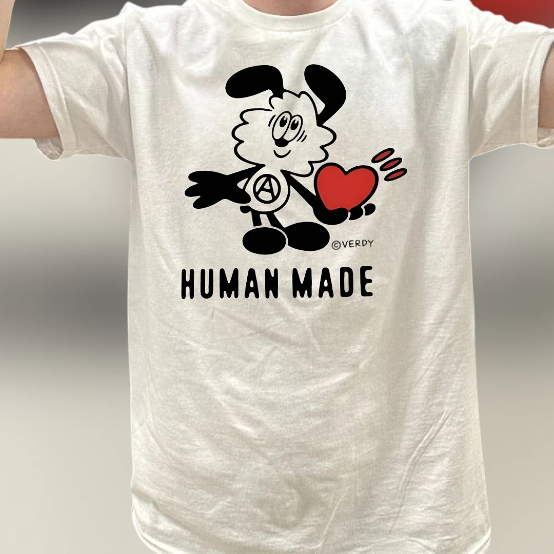 Vick the Dog Tee Verdy Heart Graphic Streetwear T-Shirt for Men and Women