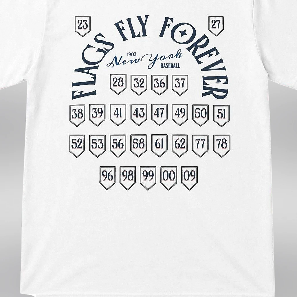 Vintage New York Baseball 1903 Tee Flags Fly Forever Championship History Graphic Shirt